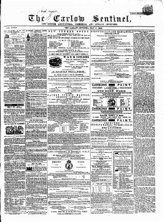 cover page of Carlow Sentinel published on May 2, 1868