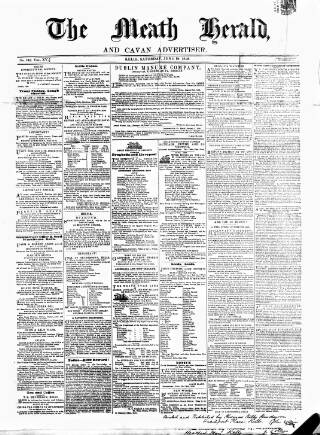 cover page of Meath Herald and Cavan Advertiser published on June 18, 1859