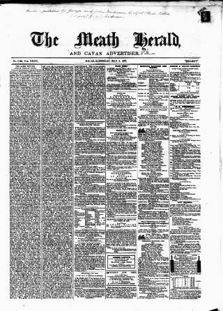 cover page of Meath Herald and Cavan Advertiser published on May 4, 1867
