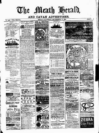 cover page of Meath Herald and Cavan Advertiser published on September 17, 1892