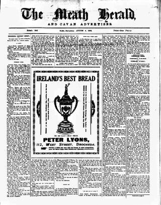cover page of Meath Herald and Cavan Advertiser published on August 2, 1924