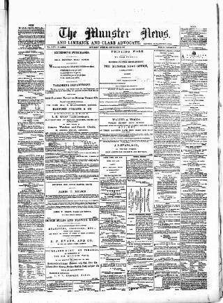 cover page of Munster News published on November 2, 1878