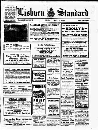 cover page of Lisburn Standard published on May 2, 1924