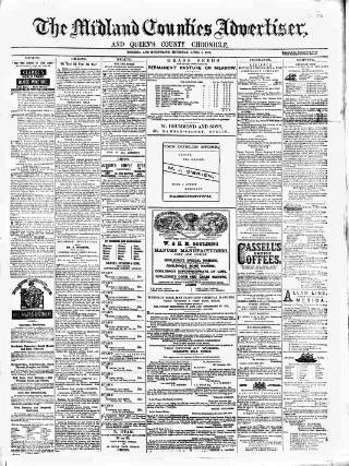 cover page of Midland Counties Advertiser published on April 1, 1875