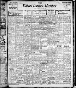 cover page of Midland Counties Advertiser published on August 2, 1917