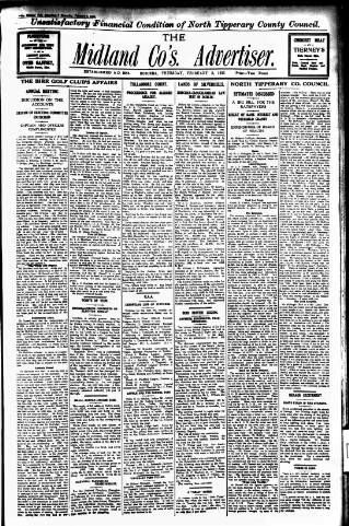 cover page of Midland Counties Advertiser published on February 2, 1933
