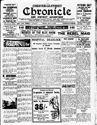 cover page of Chester-le-Street Chronicle and District Advertiser published on May 4, 1934