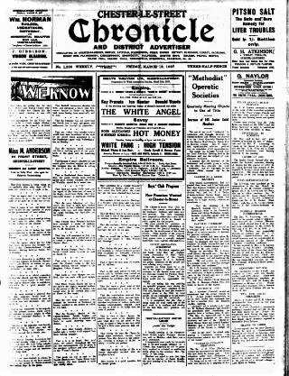 cover page of Chester-le-Street Chronicle and District Advertiser published on March 19, 1937