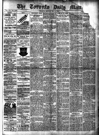 cover page of Toronto Daily Mail published on May 2, 1887