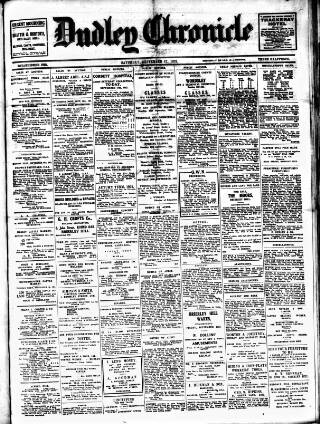cover page of Dudley Chronicle published on September 17, 1921