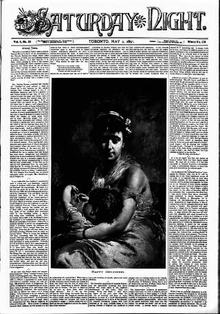 cover page of Toronto Saturday Night published on May 2, 1891