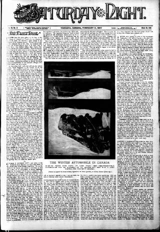 cover page of Toronto Saturday Night published on February 2, 1907