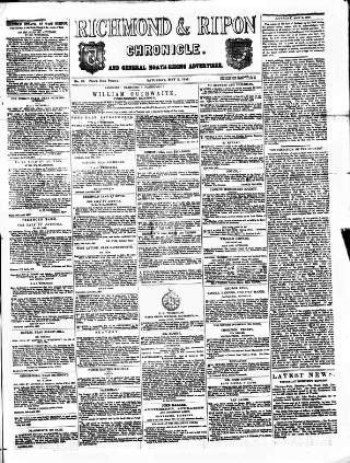 cover page of Richmond & Ripon Chronicle published on May 2, 1857