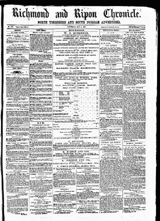 cover page of Richmond & Ripon Chronicle published on May 4, 1861