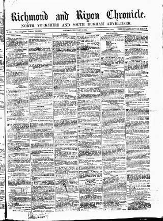 cover page of Richmond & Ripon Chronicle published on February 2, 1867