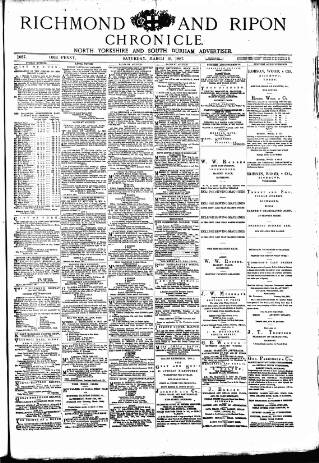 cover page of Richmond & Ripon Chronicle published on March 19, 1887