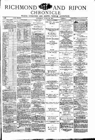 cover page of Richmond & Ripon Chronicle published on June 18, 1887