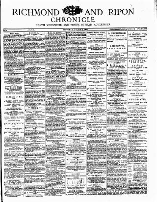 cover page of Richmond & Ripon Chronicle published on August 2, 1890