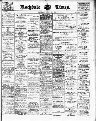 cover page of Rochdale Times published on June 18, 1910