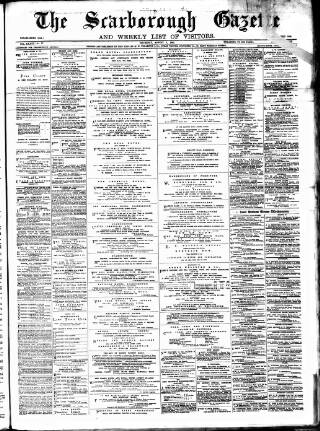 cover page of Scarborough Gazette published on August 2, 1883
