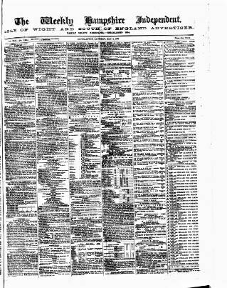 cover page of Hampshire Independent published on May 2, 1874