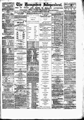 cover page of Hampshire Independent published on March 19, 1884