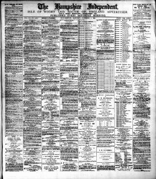 cover page of Hampshire Independent published on November 2, 1889