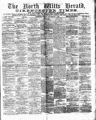 cover page of North Wilts Herald published on November 2, 1883