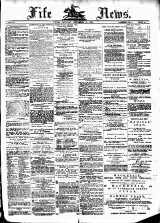 cover page of Fife News published on September 17, 1887