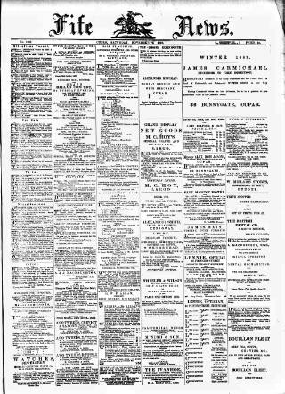 cover page of Fife News published on November 2, 1889