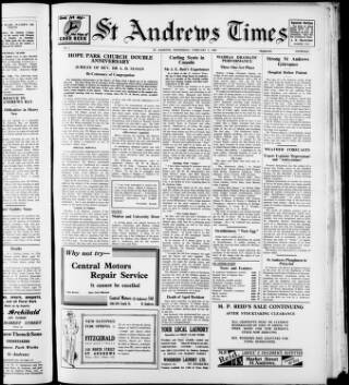 cover page of St. Andrews Times published on February 2, 1938