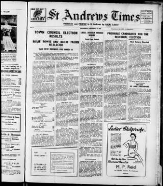 cover page of St. Andrews Times published on November 2, 1938