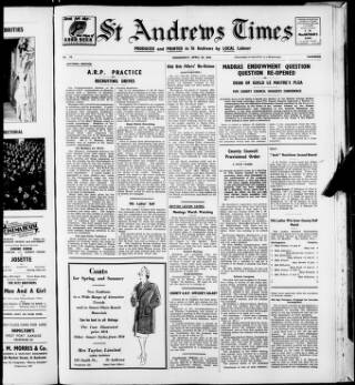 cover page of St. Andrews Times published on April 26, 1939