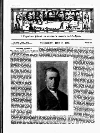 cover page of Cricket published on May 2, 1889