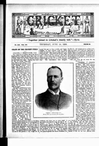 cover page of Cricket published on June 18, 1896