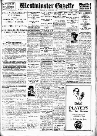 cover page of Westminster Gazette published on February 2, 1926