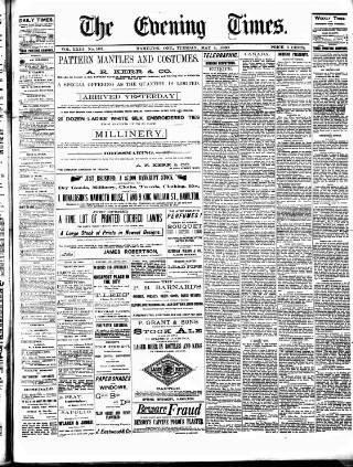 cover page of Hamilton Daily Times published on May 4, 1880