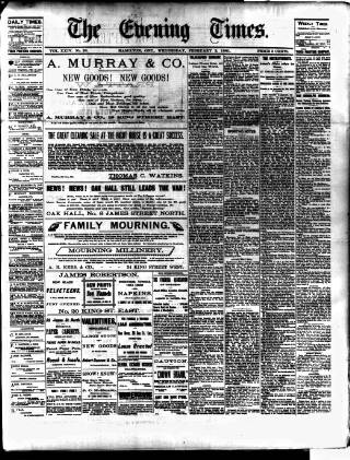 cover page of Hamilton Daily Times published on February 2, 1881