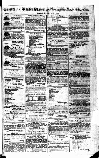 cover page of Gazette of the United States published on May 2, 1797