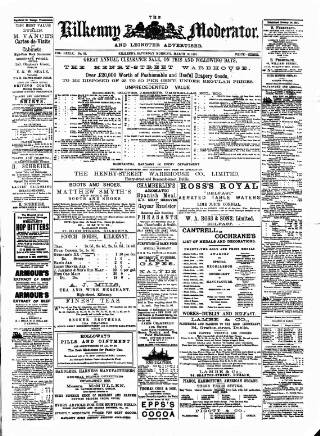 cover page of Kilkenny Moderator published on March 19, 1892