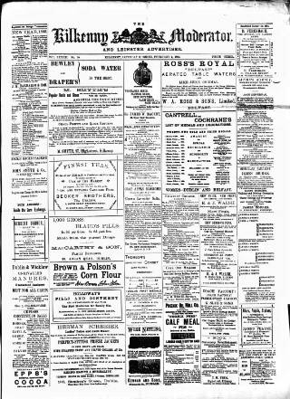 cover page of Kilkenny Moderator published on February 2, 1895