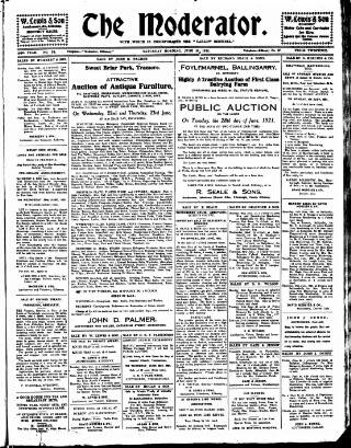 cover page of Kilkenny Moderator published on June 18, 1921