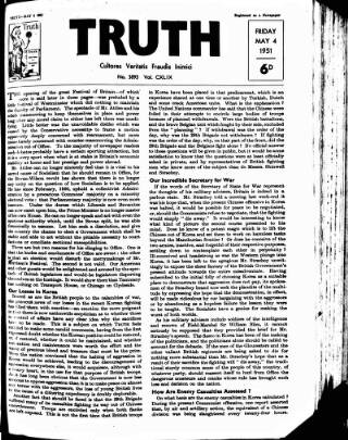 cover page of Truth published on May 4, 1951