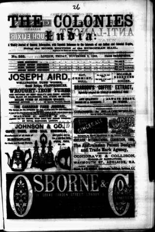 cover page of Colonies and India published on November 2, 1883