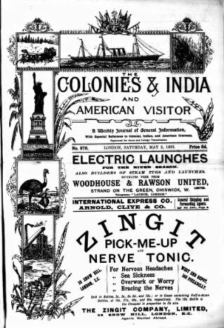 cover page of Colonies and India published on May 2, 1891