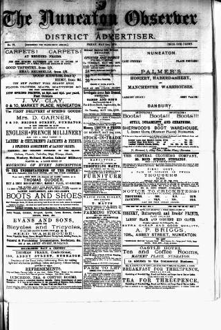 cover page of Nuneaton Observer published on May 2, 1879