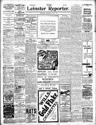 cover page of Leinster Reporter published on April 1, 1905