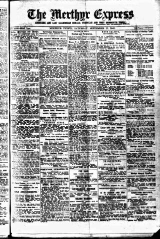 cover page of Merthyr Express published on September 17, 1927