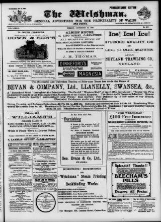 cover page of Welshman published on September 17, 1909