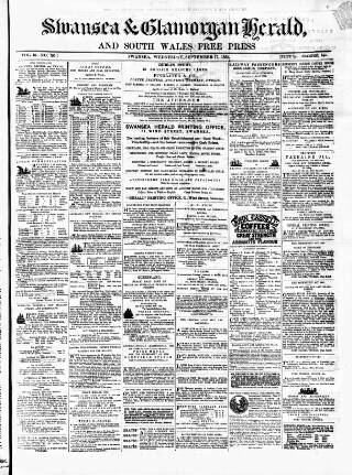 cover page of Swansea and Glamorgan Herald published on September 17, 1862